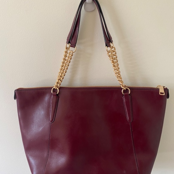 Coach Pebbled Leather Ava Chain Tote - Picture 2 of 5
